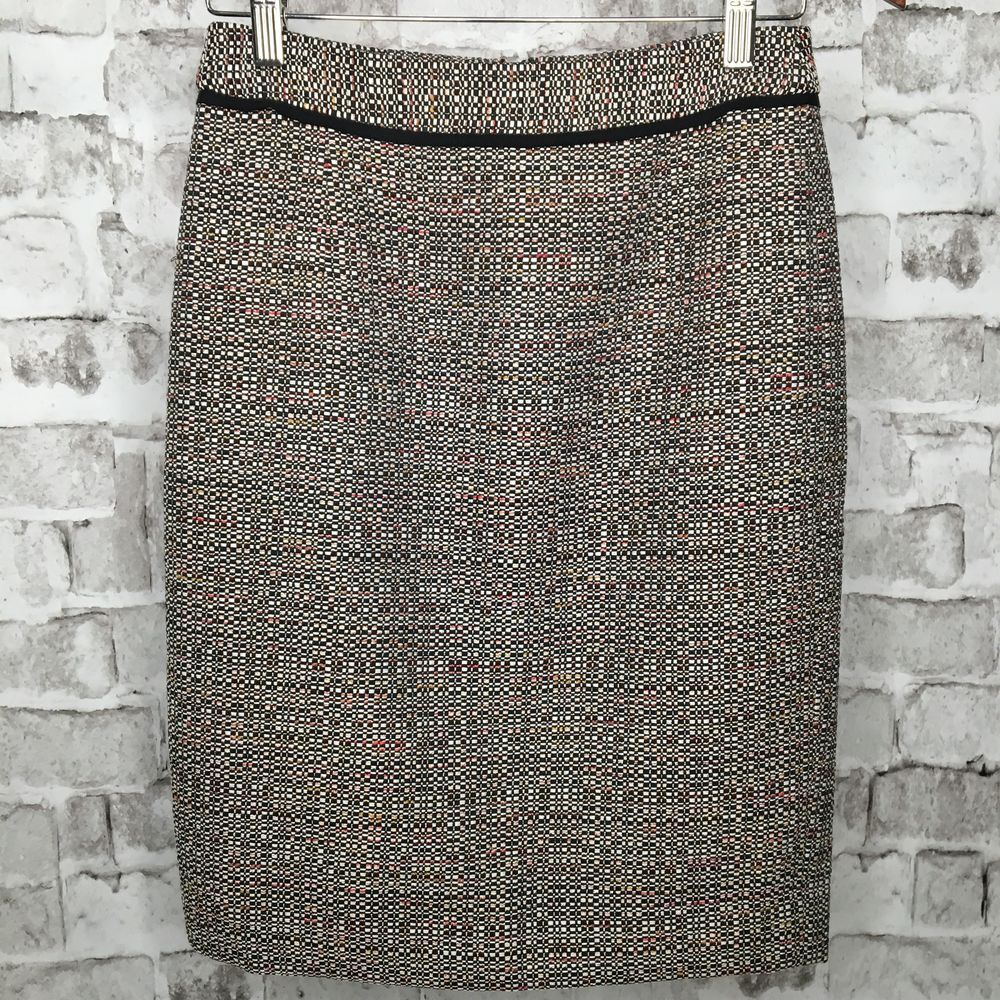 Classiques Entier Women's Size 2 Skirt Pencil Tweed Black Gold Multi
